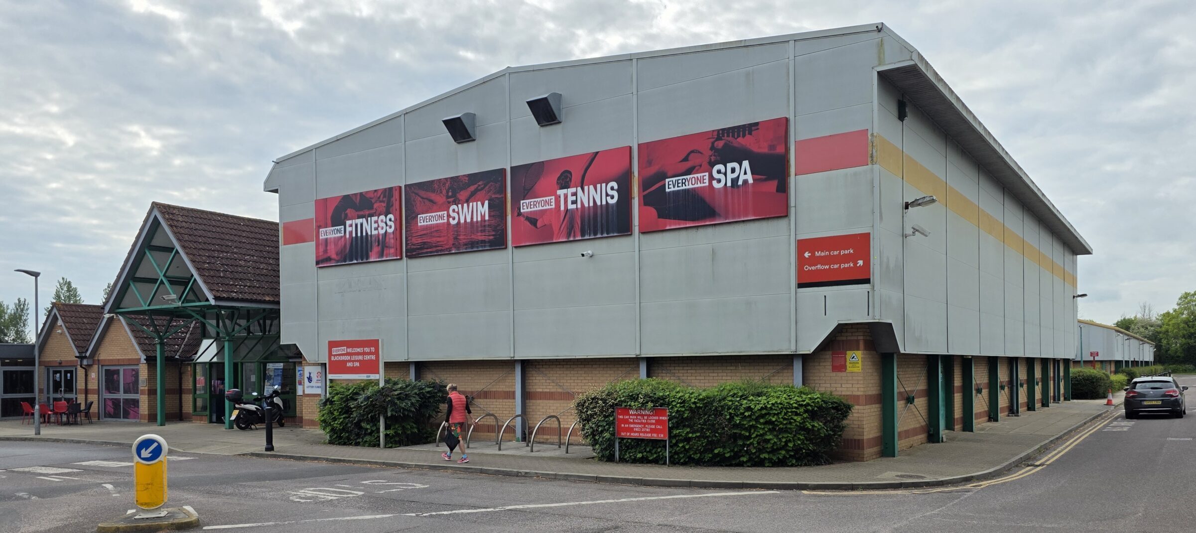Entrance to Blackbrook Leisure Centre in Taunton, home to Mini Footy indoor and outdoor football classes for children.