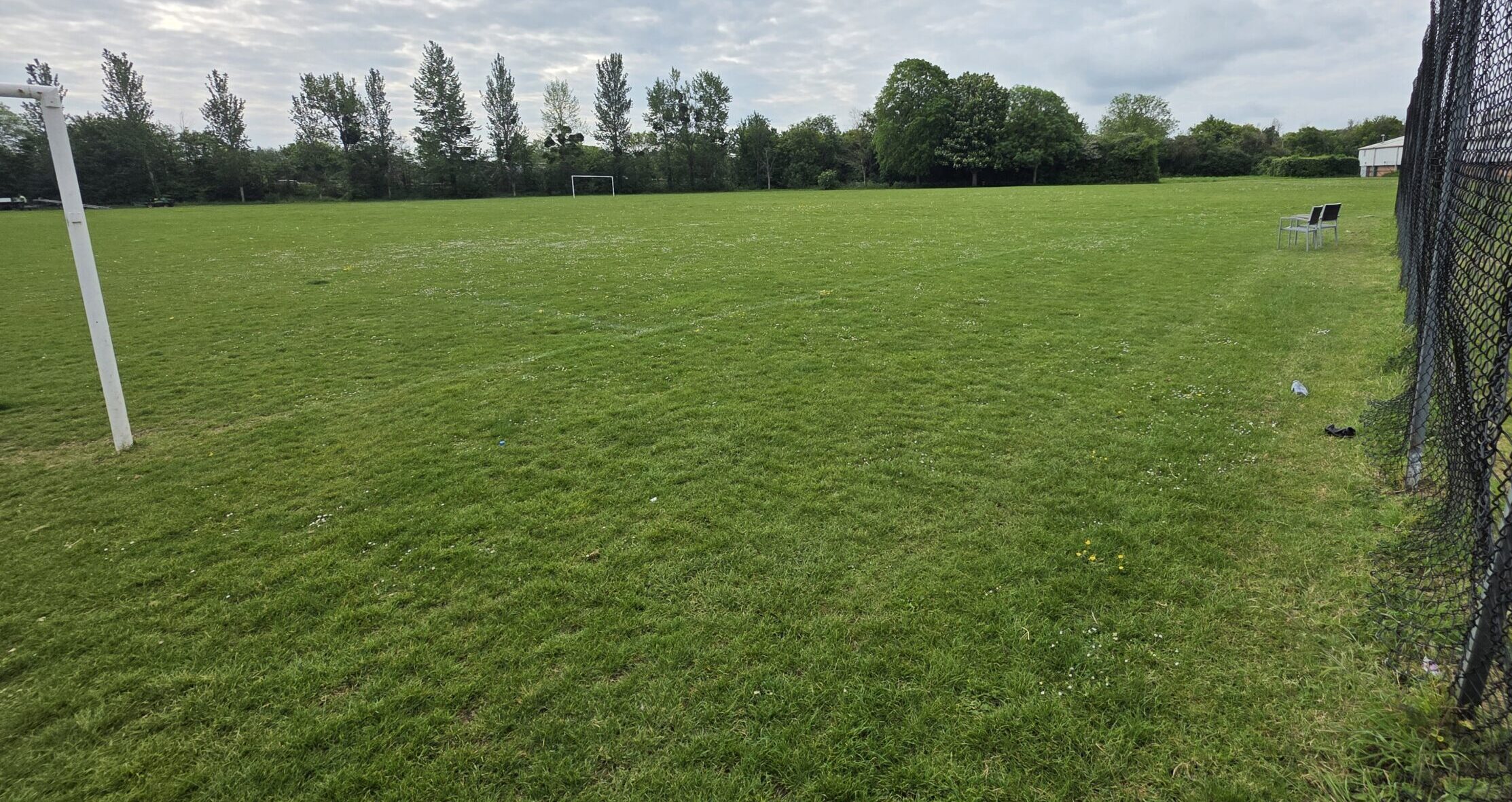 Grass football pitch at Blackbrook Leisure Centre used for Mini Footy outdoor football classes in Taunton.