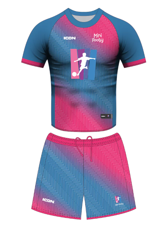 Mini Footy children's football kit with shirt and shorts